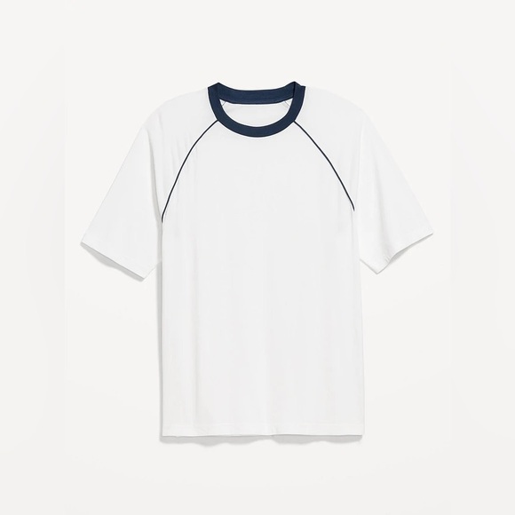 🆕 Old Navy Men’s Raglan Short Sleeve Crew T-Shirt Baseball White with Blue XXL - Picture 3 of 9